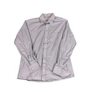 Michael Kors Men's Striped Dress Shirt XL 17 36/32 Long Sleeve Button Down